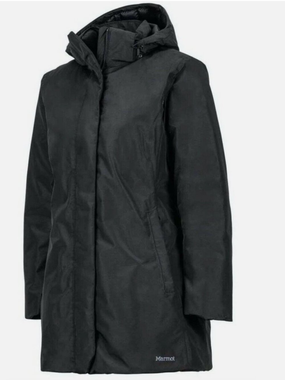 Marmot Women's Black Hooded Insulated Puffer Coat - aitran jacket